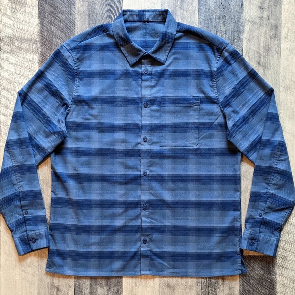 Lululemon Masons Peak Flannel Shirt XXL Blue Plaid - Picture 1 of 6